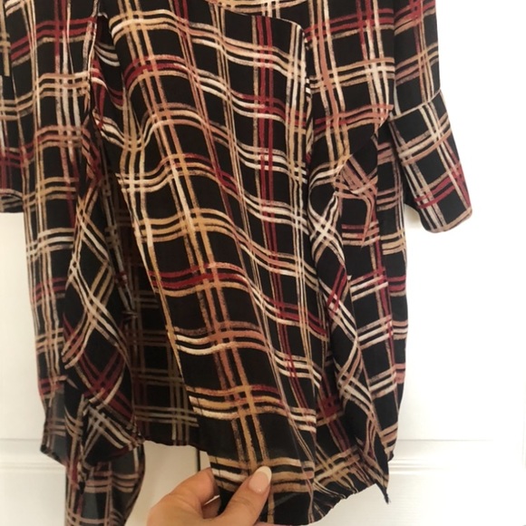 Plaid Wrap Style Shirt Dress - Like New - Picture 2 of 8